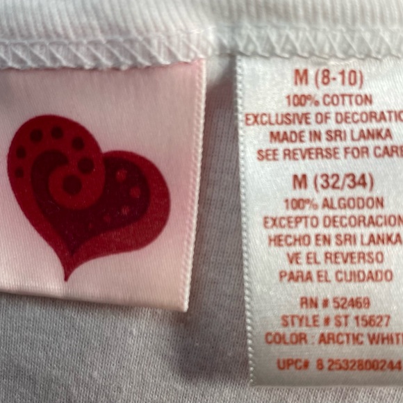 Women’s PINK & WHITE LOVE PJ’s | size 8-10 - Picture 7 of 9